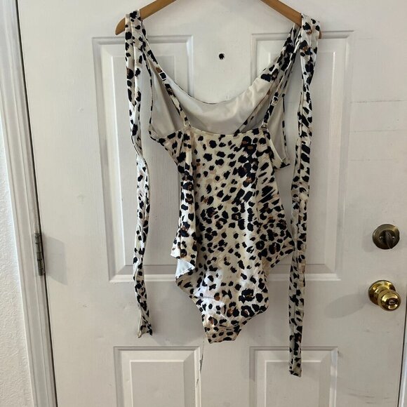 Aerie Women's One-Piece Wrap Animal Print Swimsuit Sz Lr Long - Picture 7 of 10